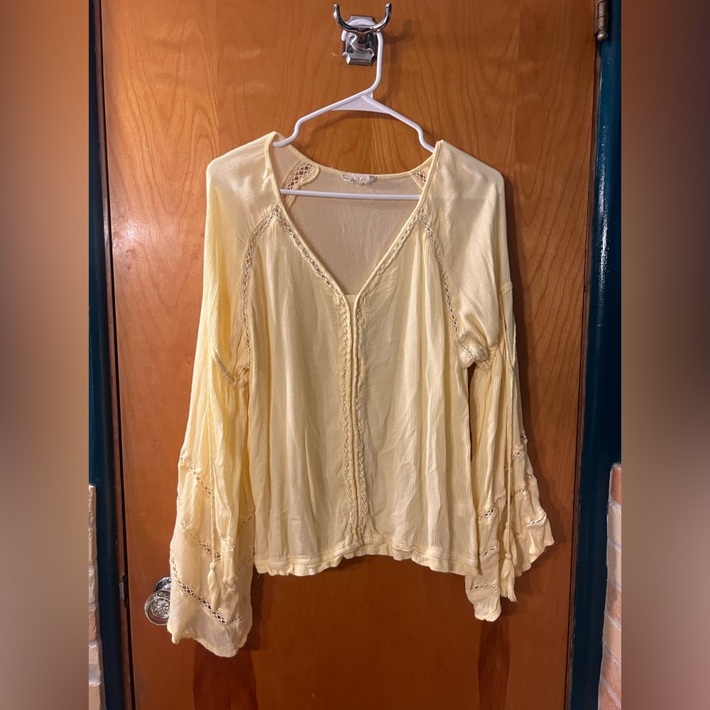 Altar'd State Light Yellow Blouse